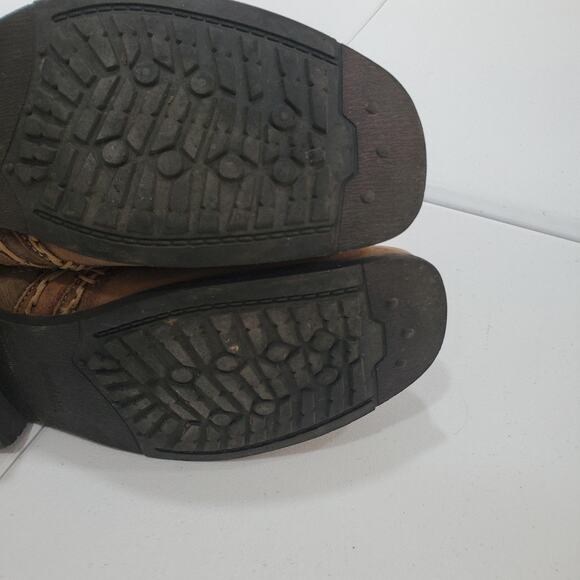 Bed Stu Boots Mens Size 10 Brown Leather Ankle Side Zip Whipstitch Distressed - Picture 9 of 11